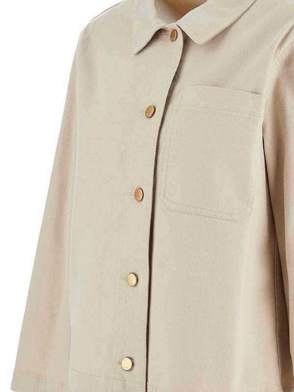 The Best Shops S MAX MARA: casual jackets - Sand-Colored Cotton Jacket