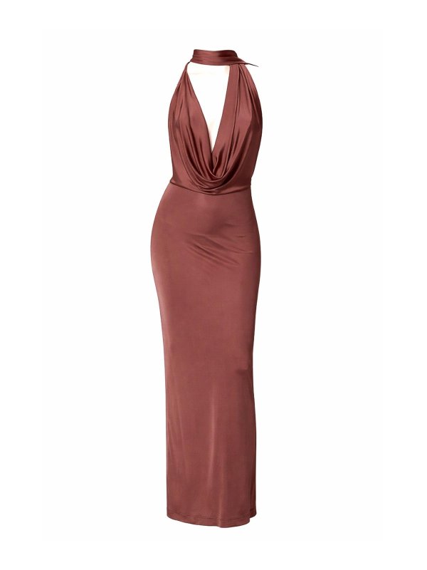 AMAZUÌN: Vestidos largos - Vestido Largo - Marrón