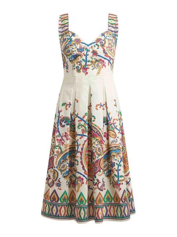 ETRO: Knielange Kleider - Knielanges Kleid - Weiß