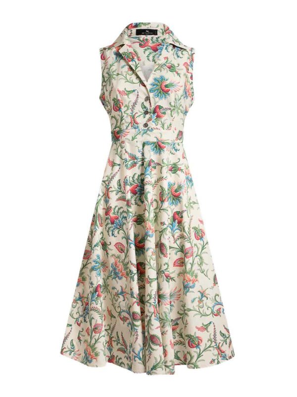 ETRO: Vestidos media pierna - Vestido Midi - Blanco
