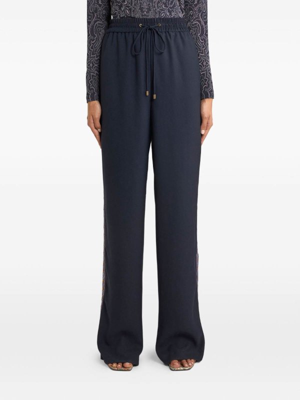 ETRO: casual trousers online - Midnight Blue Sat