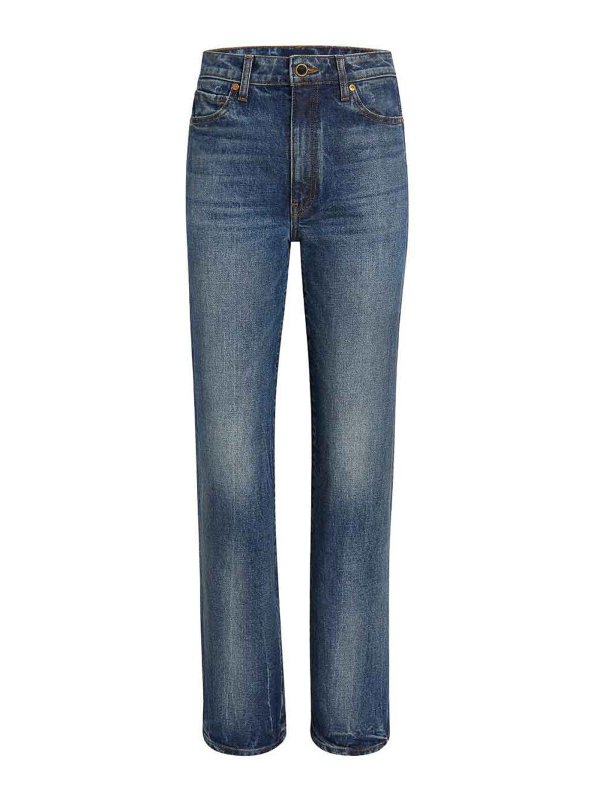 KHAITE: Jeans Rectos - Vaqueros Rectos - Azul