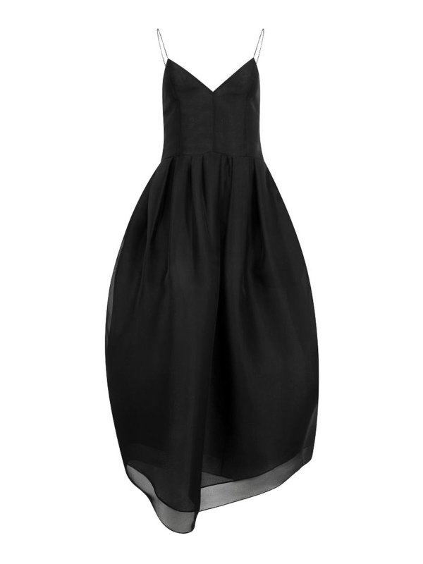 KHAITE: abiti al ginocchio - Abito Midi Colette Nero