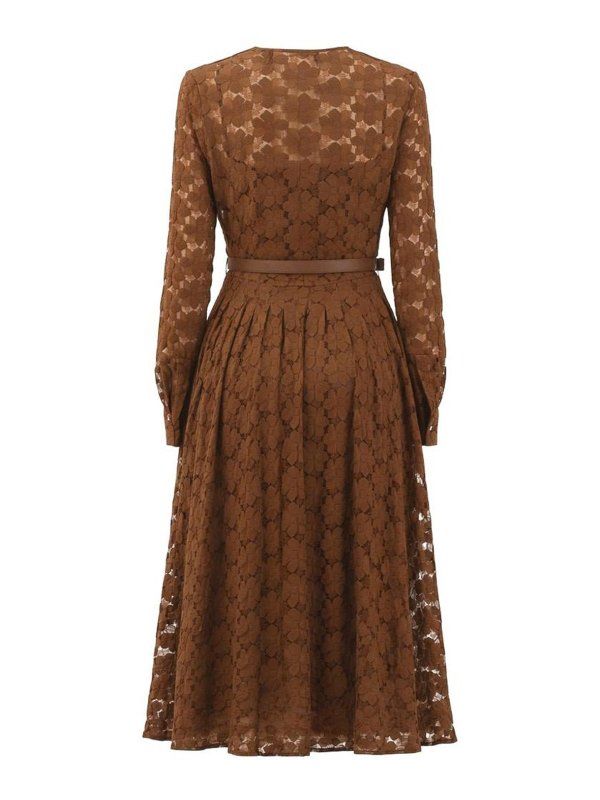 Max Mara: ニーレングスドレス online - 膝丈ドレス - ブラウン