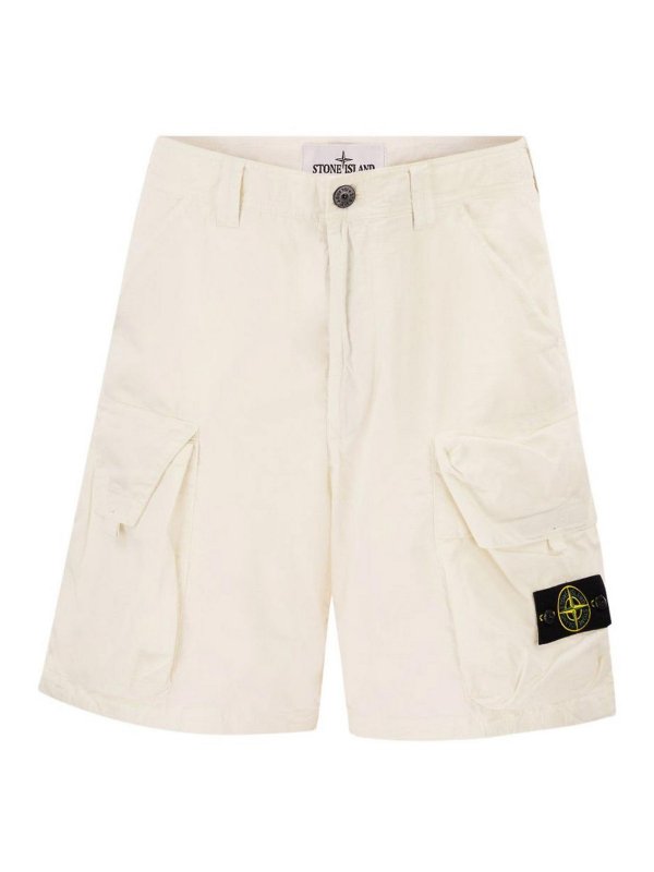 STONE ISLAND: トラウザーショーツ - ショートパンツ - 白