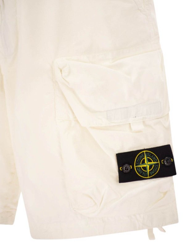 ショートパンツ - 白 shop online: STONE ISLAND