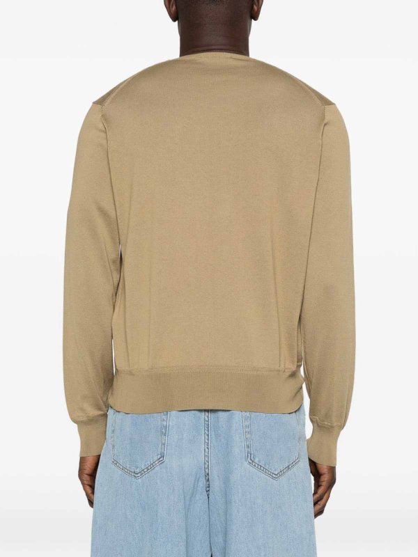 The Best Shops TOM FORD: Strickpullover mit Rundhalsausschnitt - Rundhalspullover - Beige
