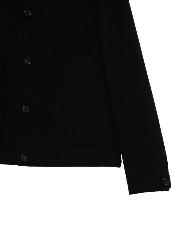The Best Shops LOW BRAND: casual jackets - Black Double Wool Jacket With Patch Pockets