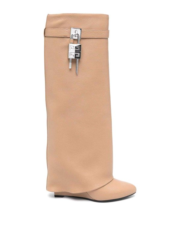 GIVENCHY: boots - Shark Lock Beige Full Gra