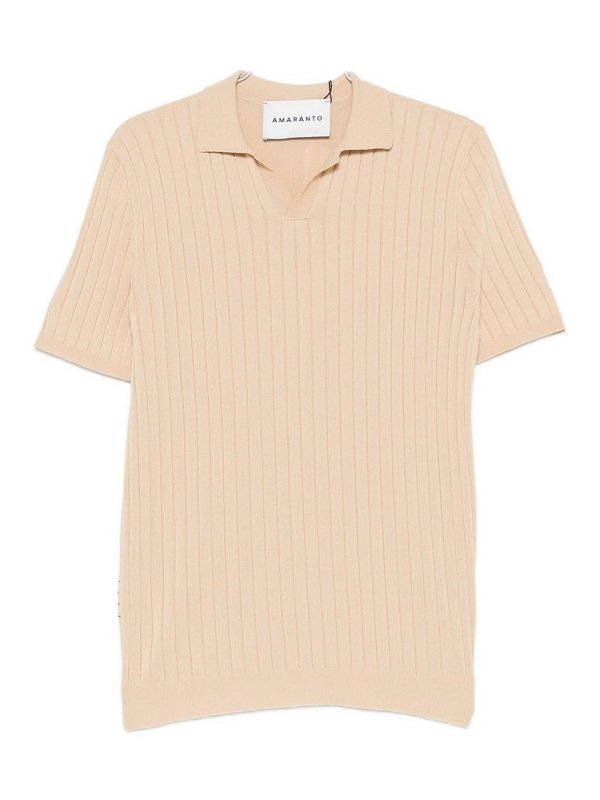 AMARANTO: polo - Polo beige a maniche corte