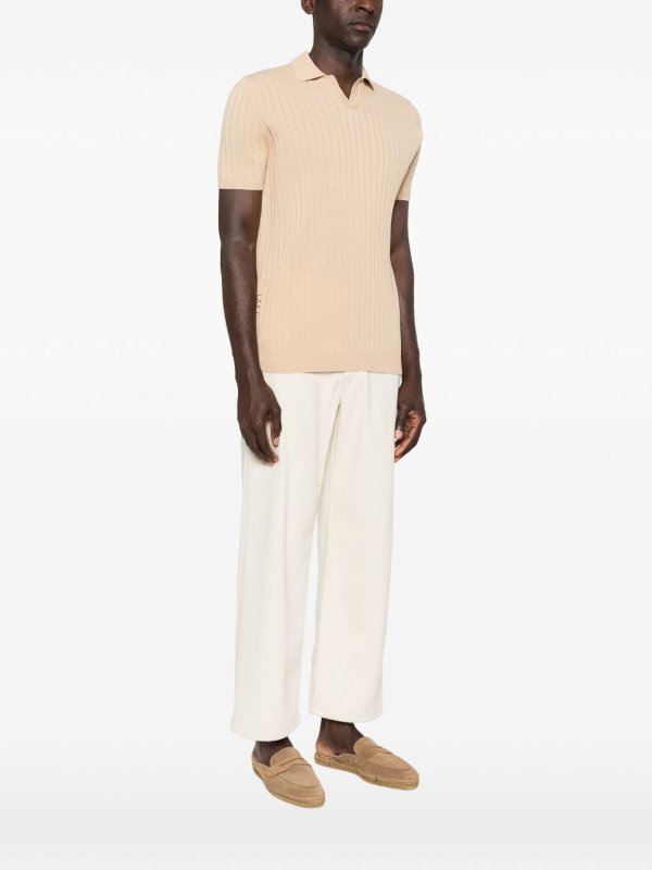 Polo beige a maniche corte shop online: AMARANTO