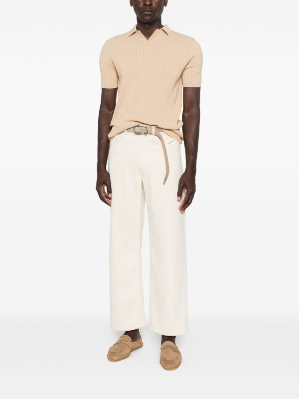 AMARANTO buy online Polo beige a maniche corte