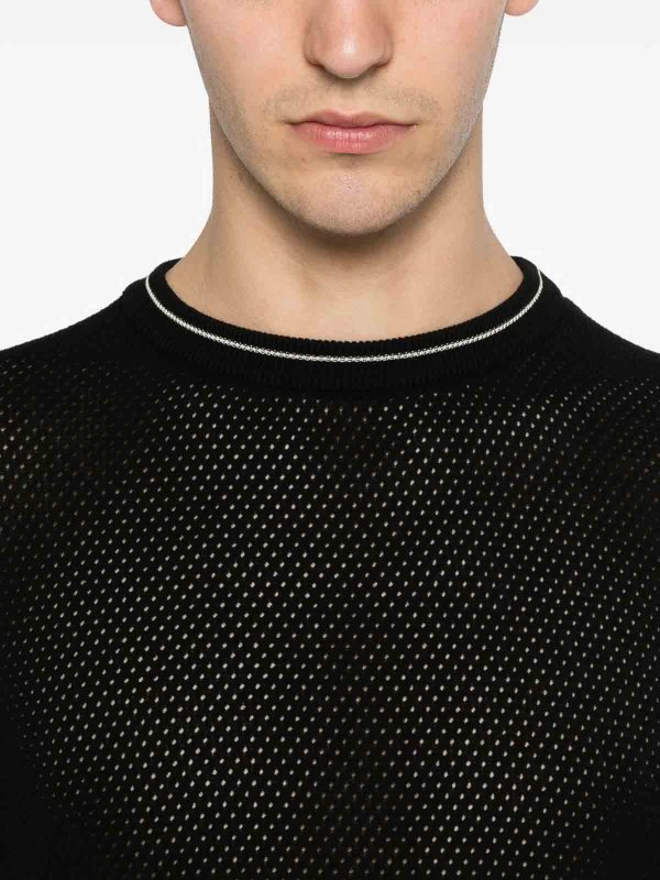 The Best Shops AMARANTO: Strickpullover mit Rundhalsausschnitt - Rundhalspullover - Weiß