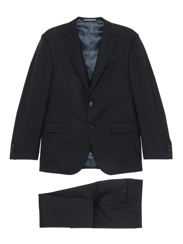 CORNELIANI: blazers - Blue virgin wool suit