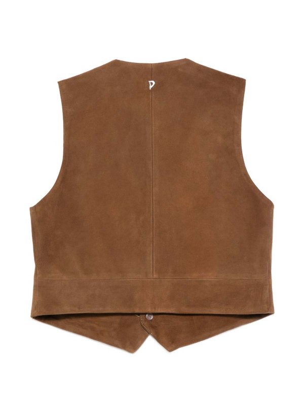 DONDUP: vests online - Suede leather vest
