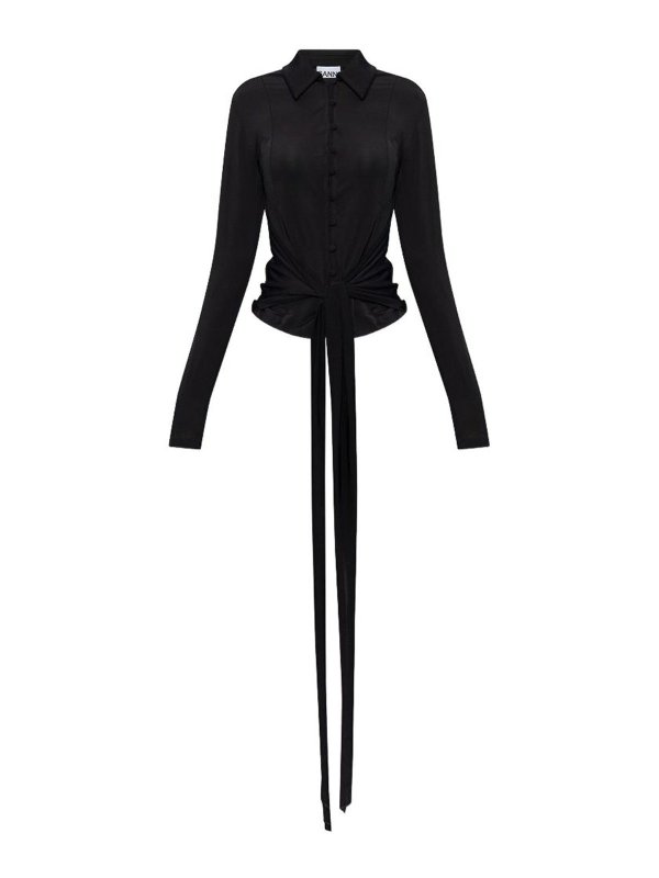 GANNI: Blusen - Bluse - Schwarz