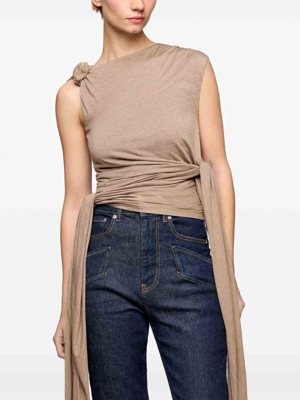 GANNI: Tops & Débardeurs online - Top - Beige