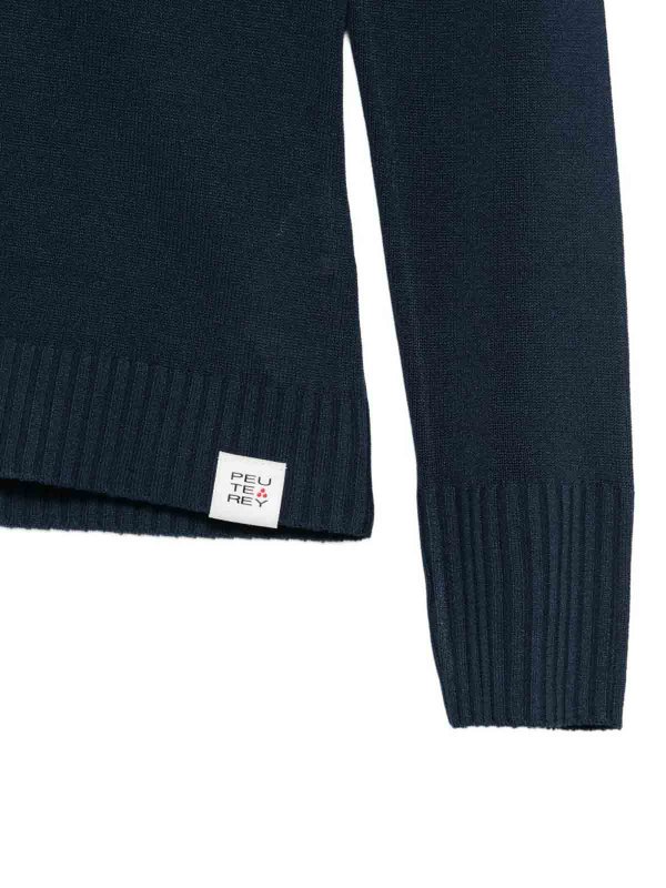 The Best Shops PEUTEREY: Strickpullover mit V-Ausschnitt - V-Pullover - Blau