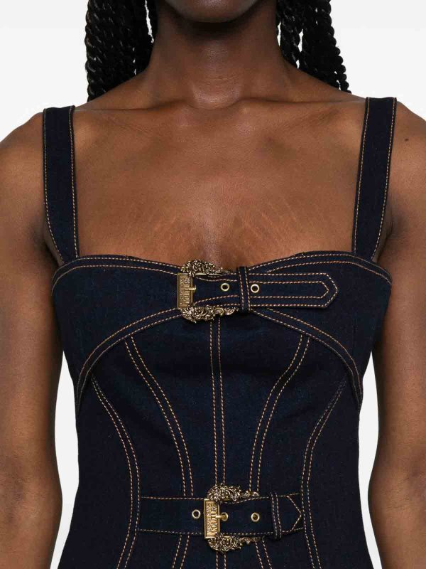 The Best Shops Versace Jeans Couture: ショートドレス - ショートドレス - ミディアムウォッシュ
