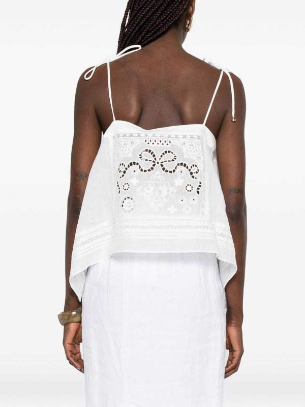 White embroidered top shop online: Self Portrait