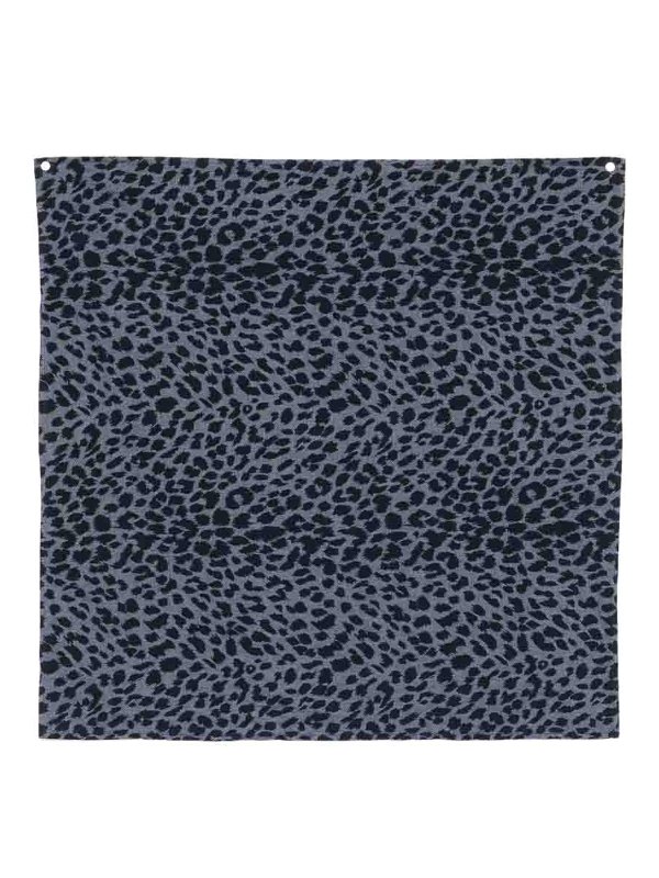 ASPESI: sciarpe e foulard - Sciarpa in cotone blu e nero