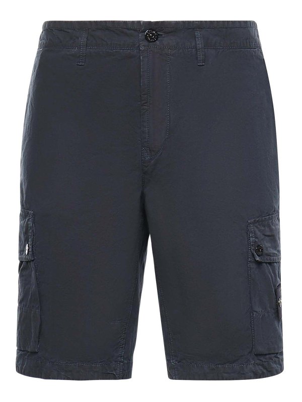 STONE ISLAND: トラウザーショーツ - ショートパンツ - ダークブルー