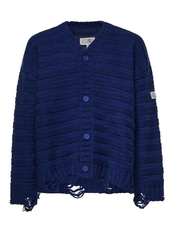 MM6 MAISON MARGIELA: カーディガン - カーディガン - ブルー