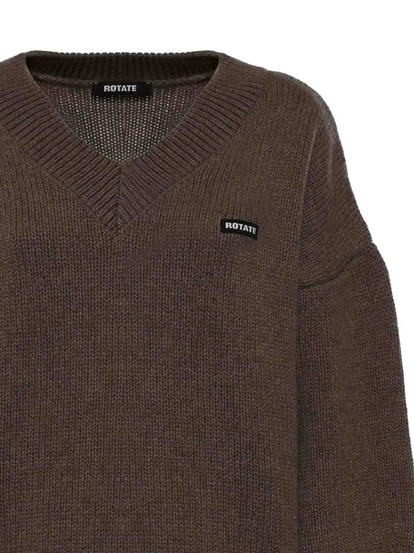 The Best Shops ROTATE Birger Christensen: クルーネック - クルーネック - ブラウン