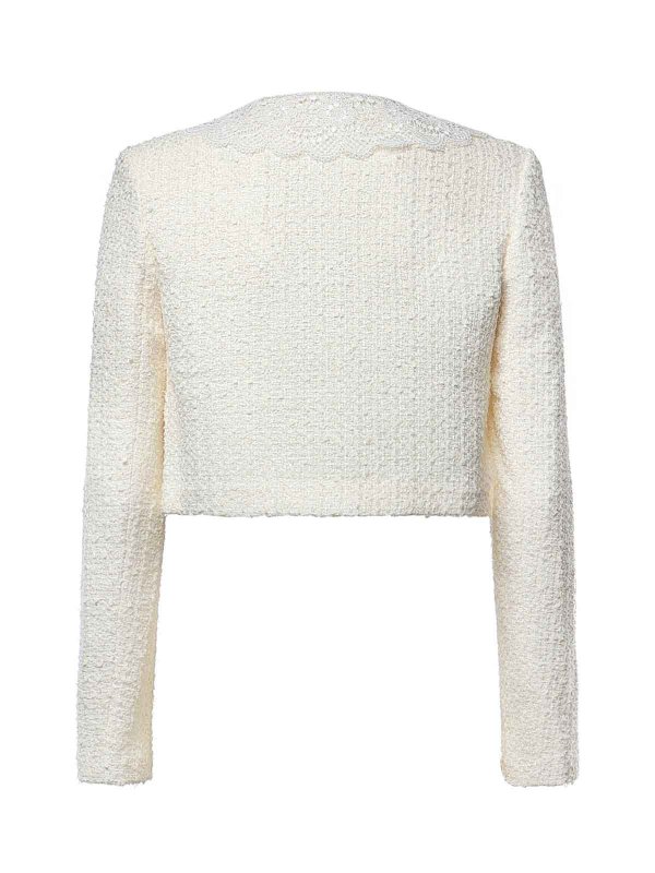 Self Portrait: giacche blazer online - Giacca Corta Con Pizzo