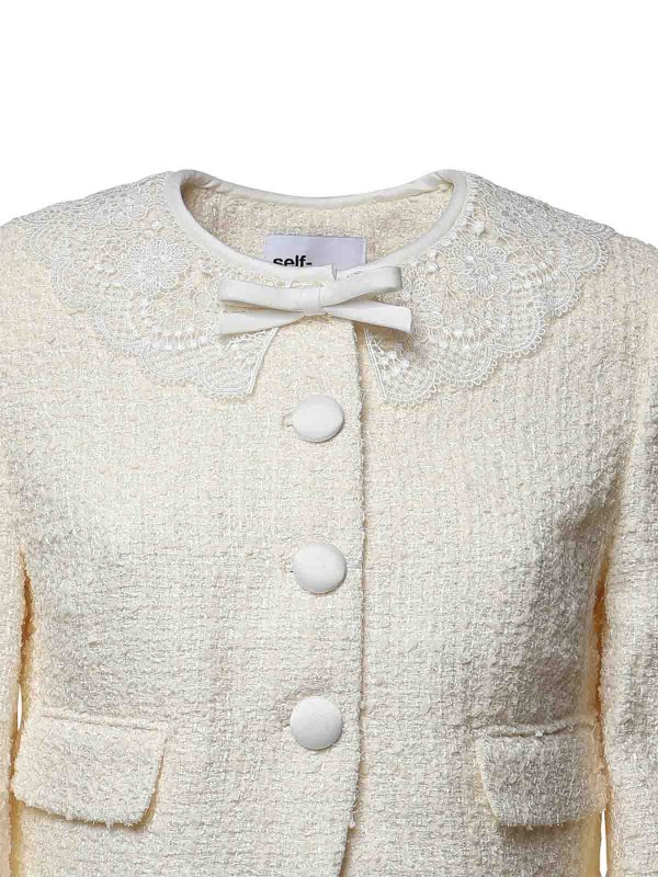 The Best Shops Self Portrait: giacche blazer - Giacca Corta Con Pizzo