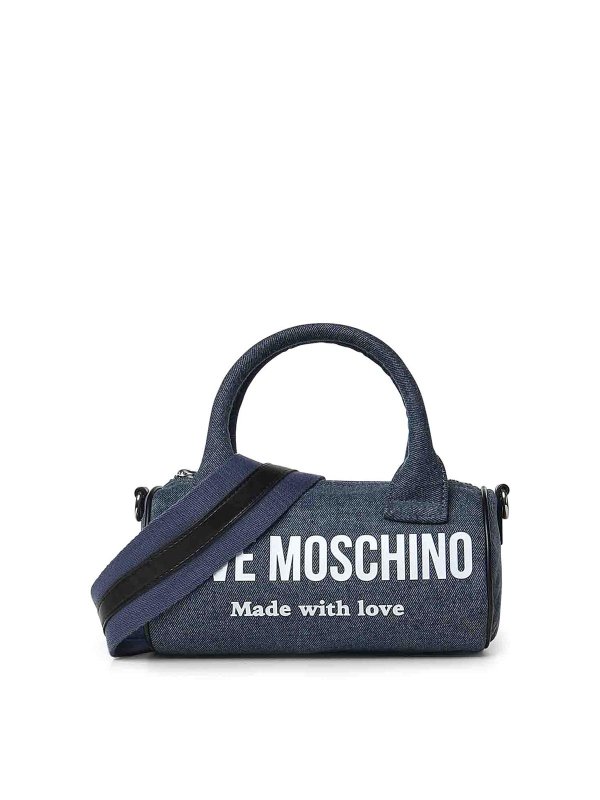 LOVE MOSCHINO: クラッチバッグ - クラッチバッグ - デニム