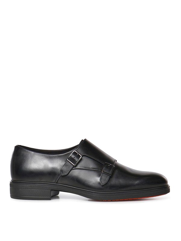 SANTONI: Loafers & Slippers - Double Leather Buckle