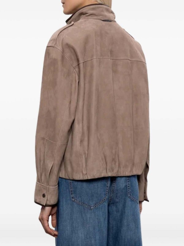 The Best Shops BRUNELLO CUCINELLI: leather jacket - Brown suede jacket