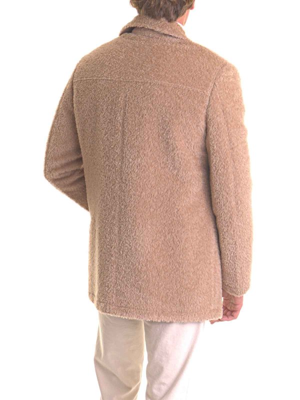 膝丈コート - ベージュ shop online: CANALI