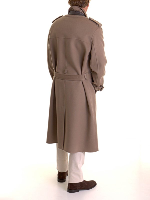 膝丈コート - ベージュ shop online: CANALI