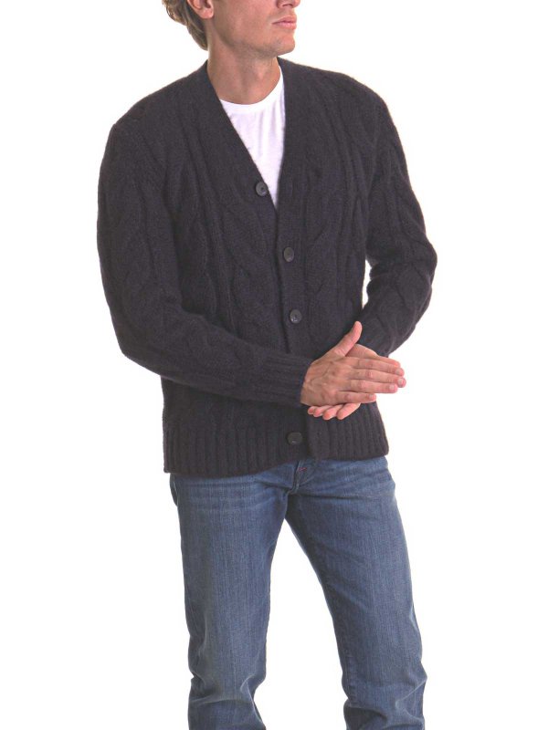 The Best Shops KITON: Strickpullover mit Rundhalsausschnitt - Rundhalspullover - Blau