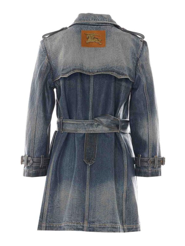 BURBERRY: denim jacket online - mid blue denim jacket