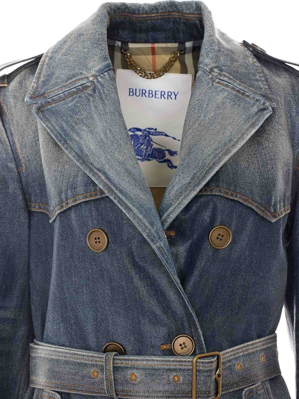 mid blue denim jacket shop online: BURBERRY