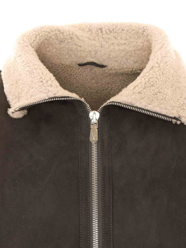 Suede bomber shop online: BRUNELLO CUCINELLI