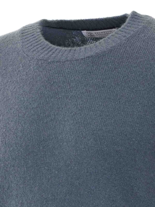 The Best Shops BRUNELLO CUCINELLI: Strickpullover mit Rundhalsausschnitt - Rundhalspullover - Blau