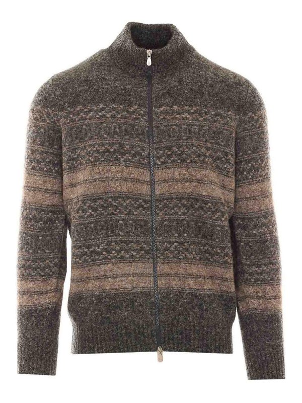 BRUNELLO CUCINELLI: カーディガン - カーディガン - ブラウン