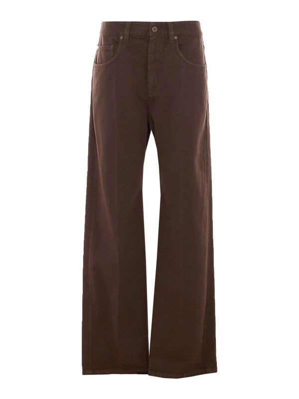BRUNELLO CUCINELLI: ストレートジーンズ - ストレートジーンズ - ブラウン