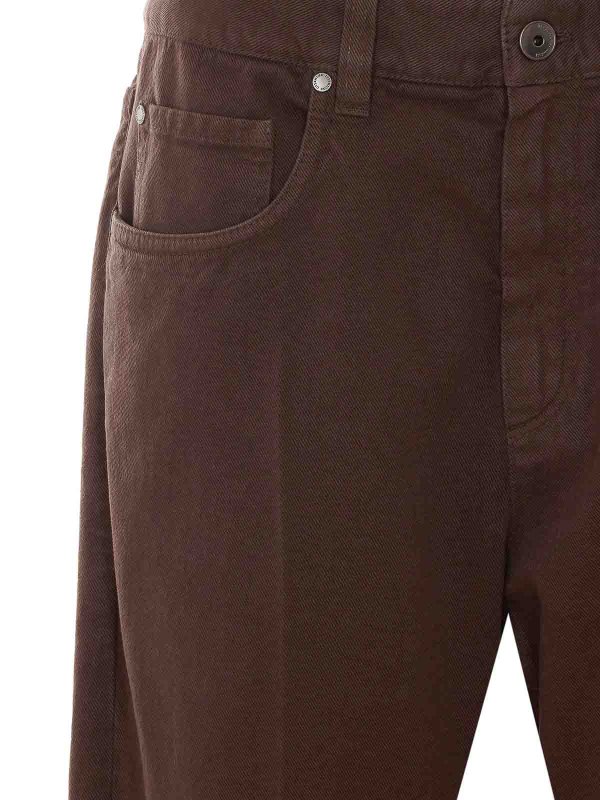 ストレートジーンズ - ブラウン shop online: BRUNELLO CUCINELLI