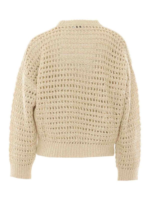 BRUNELLO CUCINELLI: Strickpullover mit Rundhalsausschnitt online - Rundhalspullover - Weiß