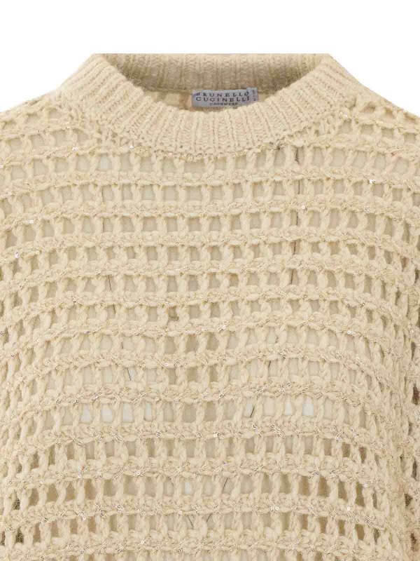 Rundhalspullover - Weiß shop online: BRUNELLO CUCINELLI