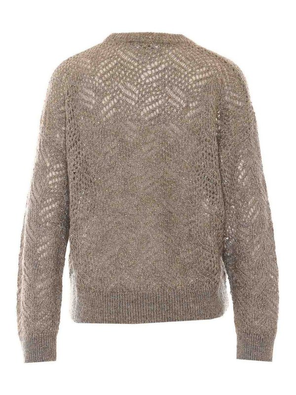 BRUNELLO CUCINELLI: Strickpullover mit Rundhalsausschnitt online - Rundhalspullover - Grau