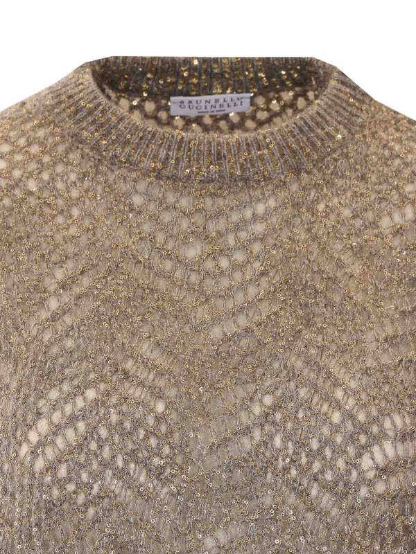Rundhalspullover - Grau shop online: BRUNELLO CUCINELLI