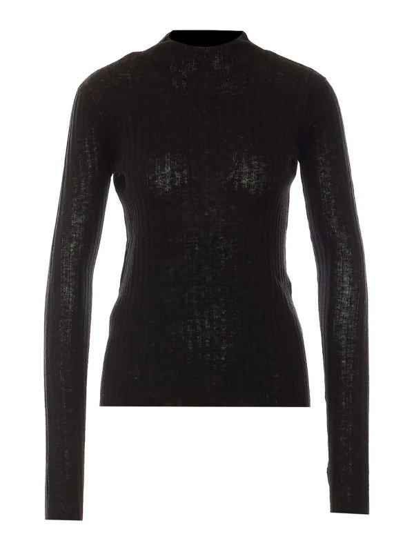 MULBERRY: Strickpullover mit Rundhalsausschnitt - Rundhalspullover - Schwarz