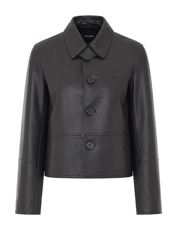Zadig&Voltaire black lessa leather jacket - Black|RWOW01288011