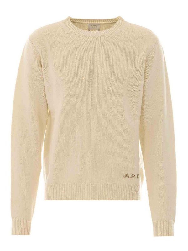 A.P.C.: Pull col rond - Pull Col Rond - Beige